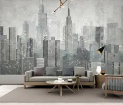 Murales de pared con foto geométrica de paisaje de Arquitectura de ciudad nórdica personalizados, decoración de sala de estar, TV, sofá, papel tapiz de fondo para dormitorio