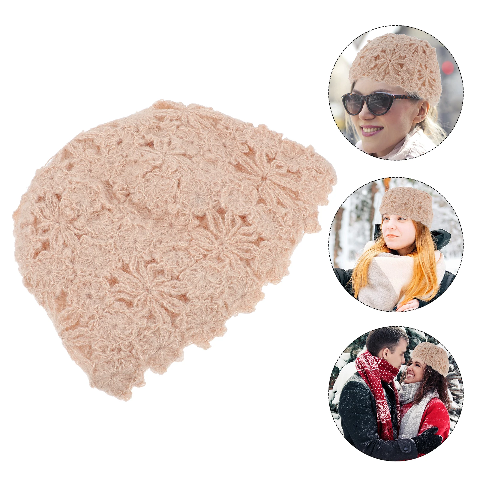 

Warm Knitted Hat Female Winter Hollow Beret Lightweight SkinFriendly LongLasting Gift Christmas NewYear Ski Snowboard Run Cycle