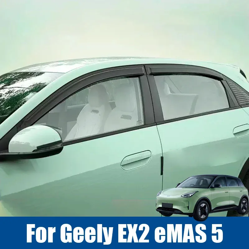 Window Deflector Window Visor Rain Guard Vent Sun Shade For Geely EX2 Xingyuan eMAS 5 2025 2026 Car Accessories