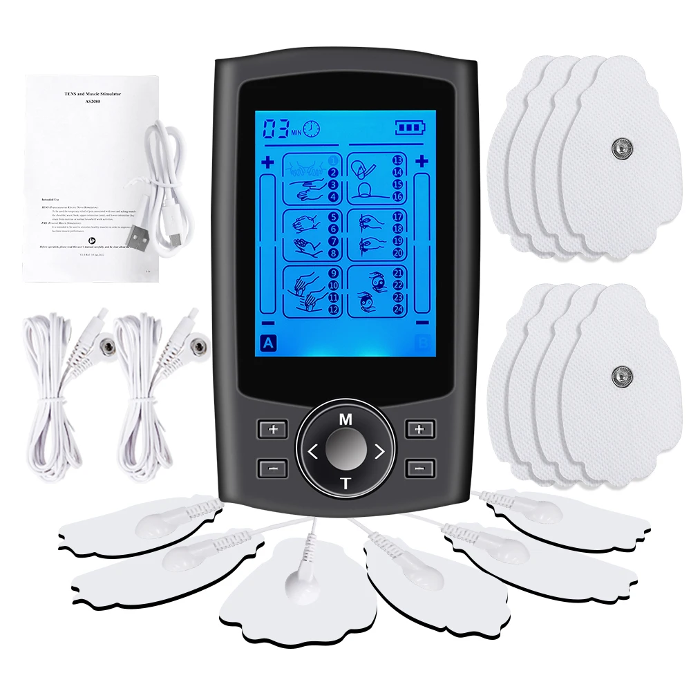 Electric 24 Models Tens Acupuncture EMS Muscle Stimulator Body Massage Digital Pulse Therapy Dual Output Massager Health Care