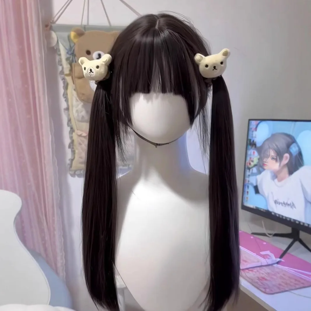 

Lolita-style Long Straight Hair Wig For Female Protagonist High Layering Anime 2D Cute Daily JK Uniform Full Head Cover Type