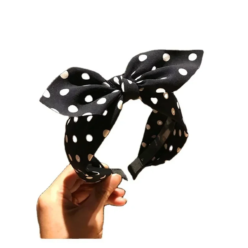 New Ladies Girls Youth Dot Bow Headband Cute Hairband Headress Sweet Female Hair Accessories бант оголовье diadema con lazo