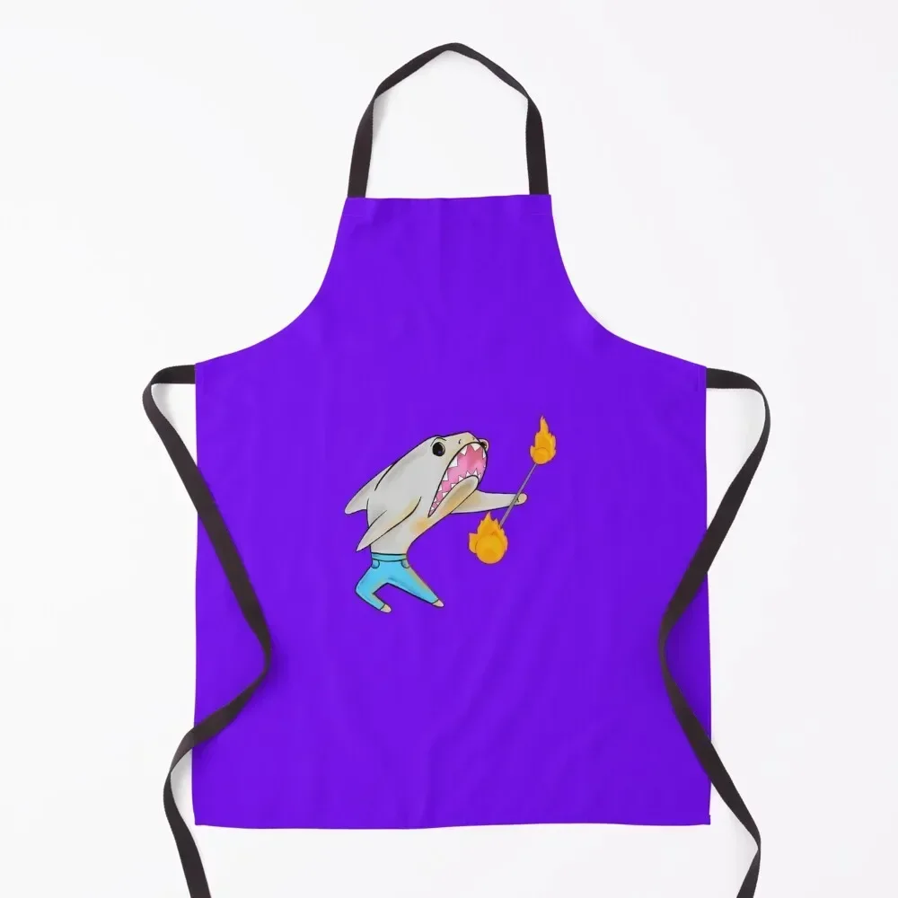 

Fire Twirling Shark Apron Trim Cloth Kitchen Tools for women halloween custom women's kitchen Apron