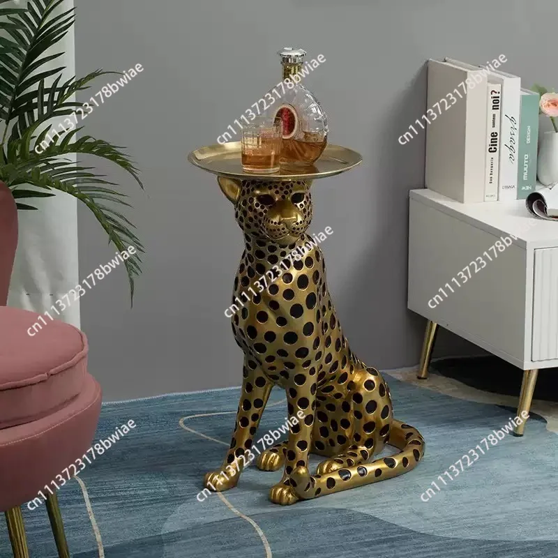 Large Floor Money Leopard Sculptures, Living Room Decorations Home Decor Porch Tray Decorative Statues Housewarming Gifts