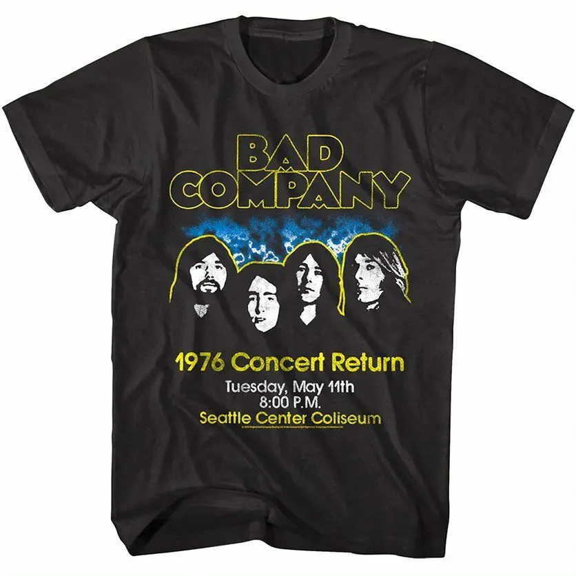 Bad Company Seattle Center Coliseum Men'S T Shirt Concert Return 1976 Rock