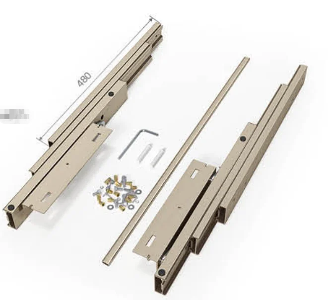 Invisible Soft Close Extensible Guide Slide Dining Table Rise Desk Track Table Slide Furniture Accessories