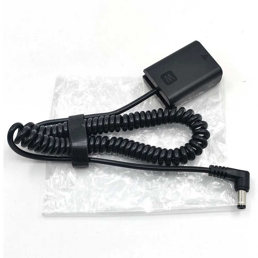 Male Spring Power Cable to NP-FW50 Dummy Battery AC-PW20 DC Coupler For Sony Alpha 7 a7S a7II A3000 A5000 A6000 NEX5 NEX3 ZV-E10