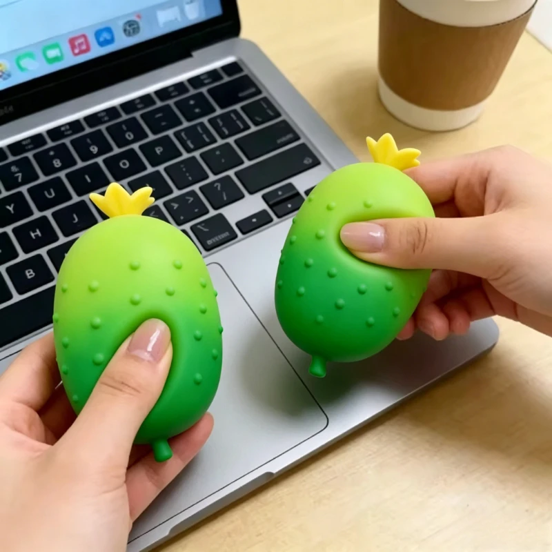 Realistischer Gemüse-Stressball mit Langsamem Rückprall, Gurken-Quetschspielzeug, Niedliches Sensorisches Fidget-Spielzeug zur Emotionsentlastung und Entspannung