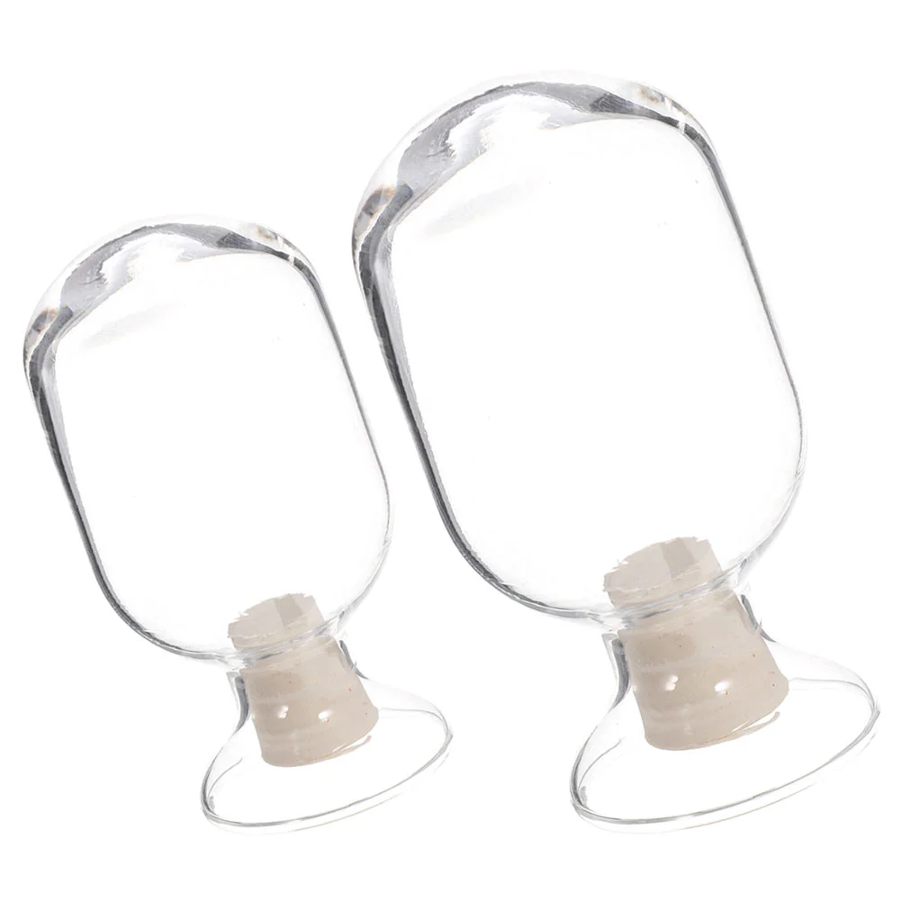 

2 Pcs Lighter Match Bottle Man Measuring Cylinders for Kids Glass Filling Matchstick Holder