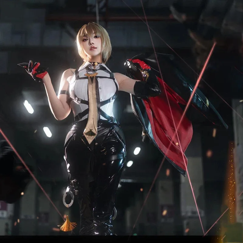 CyGames Zenless Zone Zero Evelyn Chevalier أزياء تنكرية شعر مستعار موحد سترة أغطية الرأس أقراط نجوم ليرا الهالوين للنساء