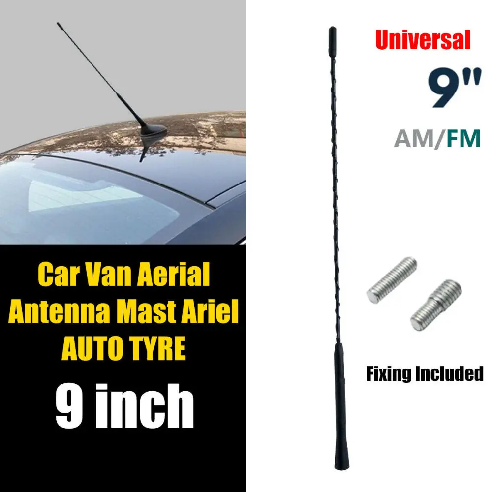 

9" Universal Car Roof Mast Stereo Antenna AM/FM Radio Aerial Screw Accessory AU