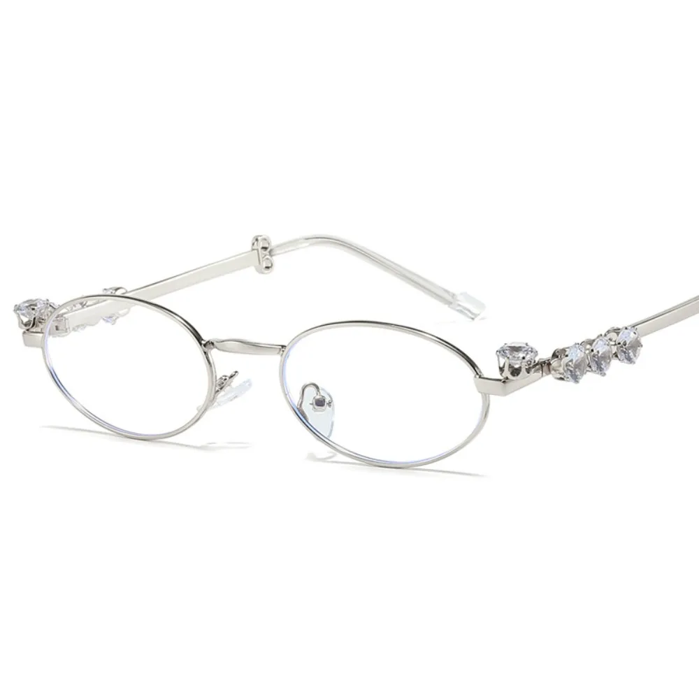 Convenient Bling Rhinestone Sunglasses INS Steampunk Retro Frame Eyewear Trendy Y2k Anti-Blue Light Spectacles Outdoor