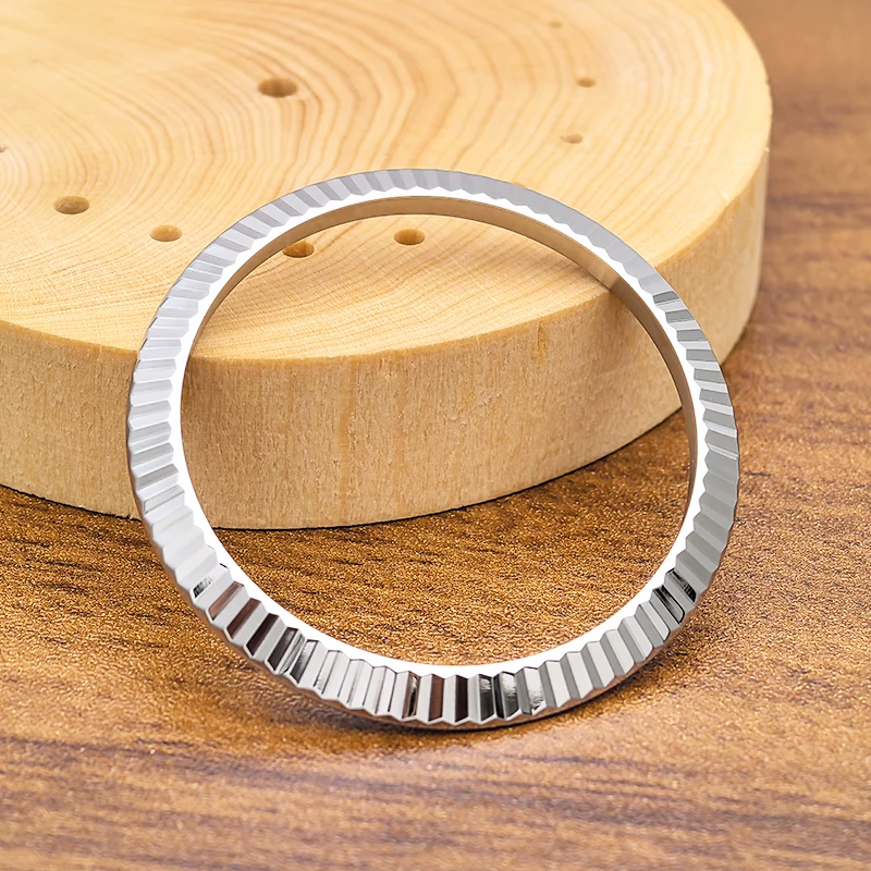 904L Stainless Steel White Gold Plated Watch Bezel For RLX 41DJ 126334 126300 Aftermarket Generic Watch Parts
