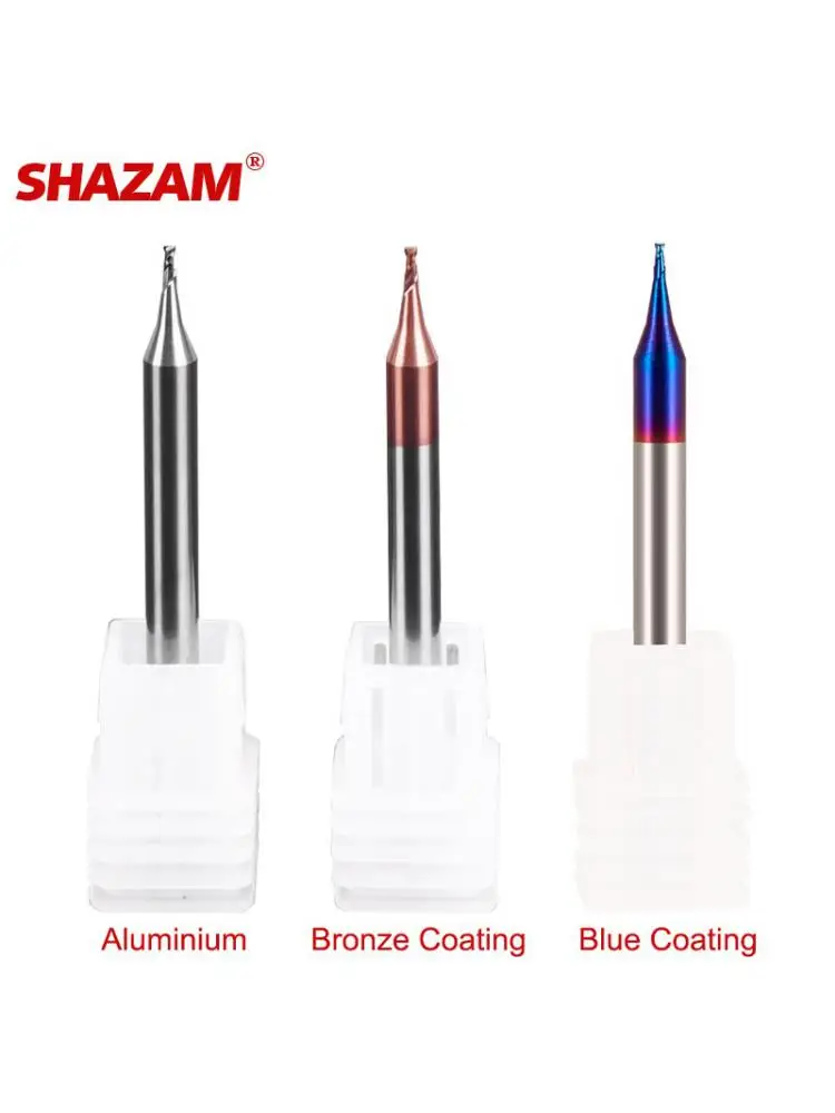 SHAZAM HRC55 2F Nano Beschichtung Flachboden Schaftfräser Mikropat Wolframstahl Hartmetall Fräser CNC Mechanische Bearbeitungswerkzeuge