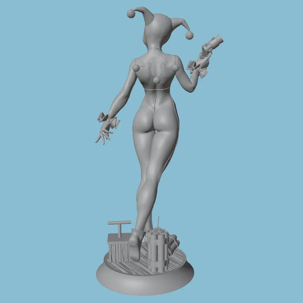 1/24 7.5cm Circus Clown Resin Model Set, humorous and funny style costume, 3D printed gray statue, DIY doll model, not painted