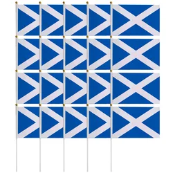 20Pcs Scotland Waving Flag Home Decor Scottish Sports Party Supplies Garden Polyester Handheld Flag Patriotic Nationalism
