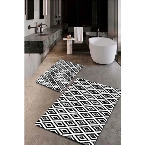 Melidia Carpet 2'li Drop Washable Anti-Slip Soles Bath Mat Rug & Toilet Seat Pad