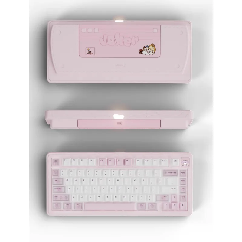 Bear Meaw75 Mechanical Keyboard Kit Hot Swap Tri-mode CNC Aluminum Customized Kit Magnetic PCB RGB Light Game Office Accessories