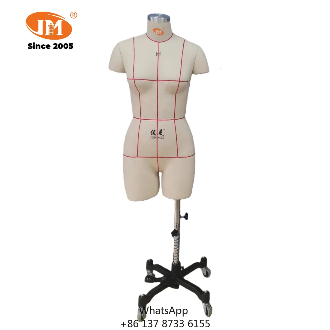 2016Women's Adult Upper-Body Headless Fiberglass Arm Mannequin Adjustable Stand Collapsible Design Tailoring Use Size M 1pc