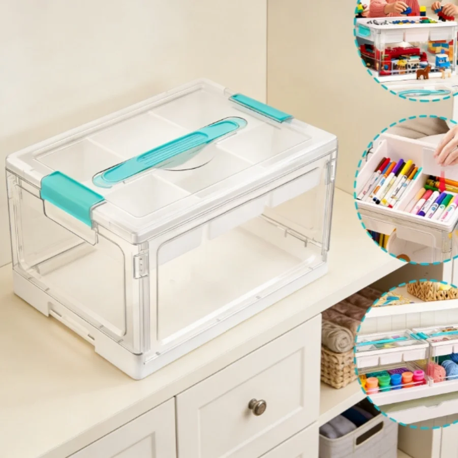 Clear Plastic Storage Box with Removable Tray