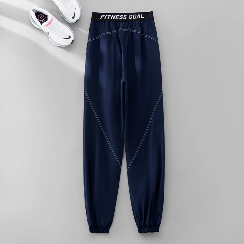 PHIGEER Women High Waist Jogger Pants Letter Waistband Sweatpants Loose Fit Athletic Trousers Pockets Gym Running Fitness Sport