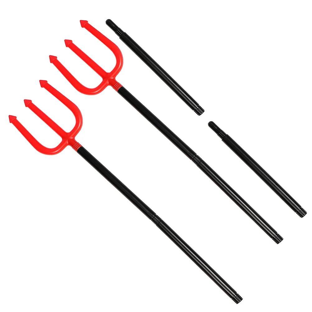 

2Pcs 42.8 Inch Adjustable Handle Demon Fork Prop Halloween Cosplay Party Costume Accessory Men Women Gardening Prop Costumes
