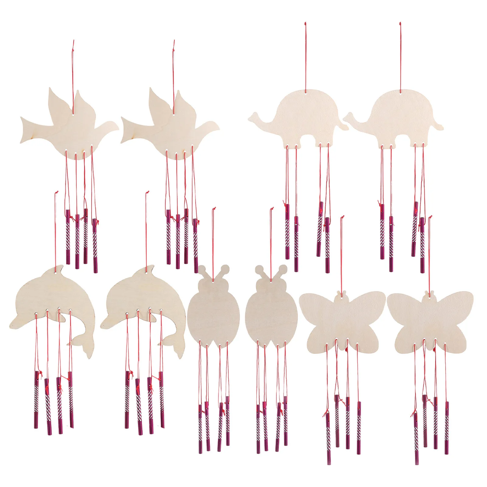 

Набор для творчества: 10 деревянных ветряных колокольчиков в виде животных, легкая сборка, набор для раскрашивания, для детей и всей семьи, украшение на весну, день рождения, Хэллоуин