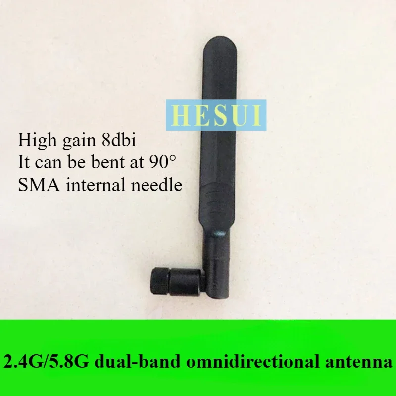 2.4G 5.8G dual-band antenna WIFI High gain 8dbi Bendable SMA interface