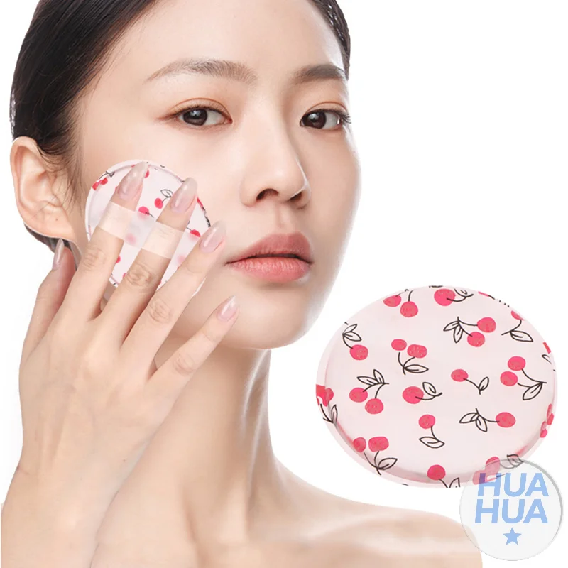 HUA 1/2 قطعة الكرز طباعة هلام السيليكون مسحوق نفخة الإسفنج الوجه إخفاء مستحضرات التجميل نفخة اكسسوارات لكريم الأساس لا مسحوق