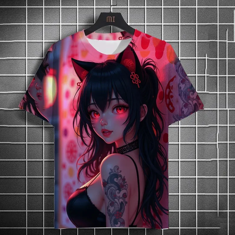 

Hot Samurai Style T shirt 3D Sexy Girl Beauty Graphic Print Man Top Men/Women Short Sleeve Oversized Street Unisex T-shirt