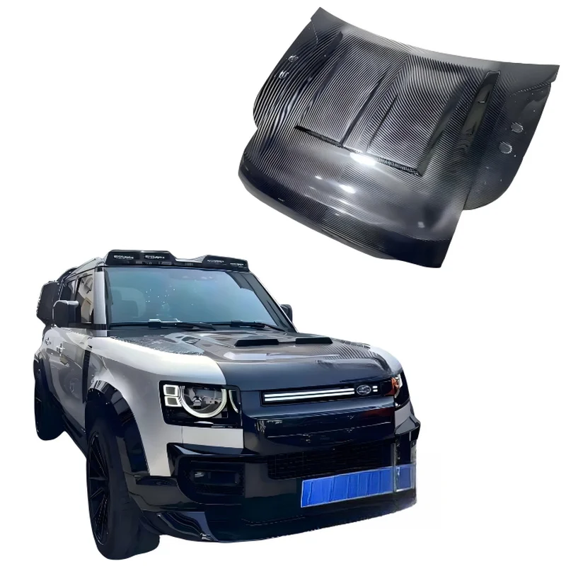 Off-road Kahn Style Carbon Fiber SVR Engine Hood Screw-On With Screws Exterior Accessories