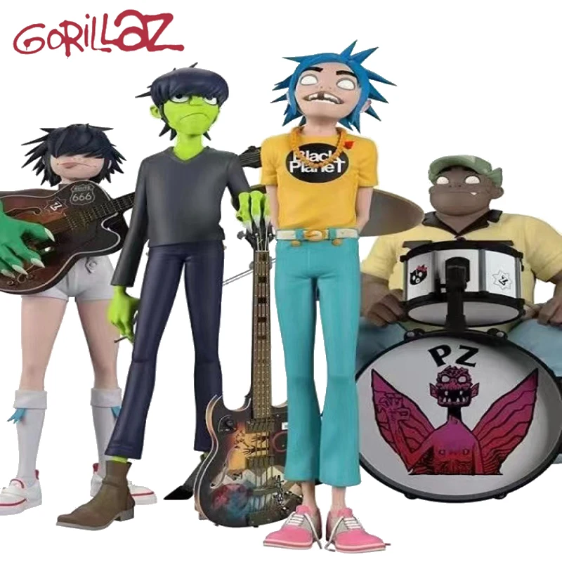 Virtual Gorillaz Band Action Figure Rock Band Member Collection 2D Noodle Murdoc Russel Figure Resin Ornaments Model Toys Gifts