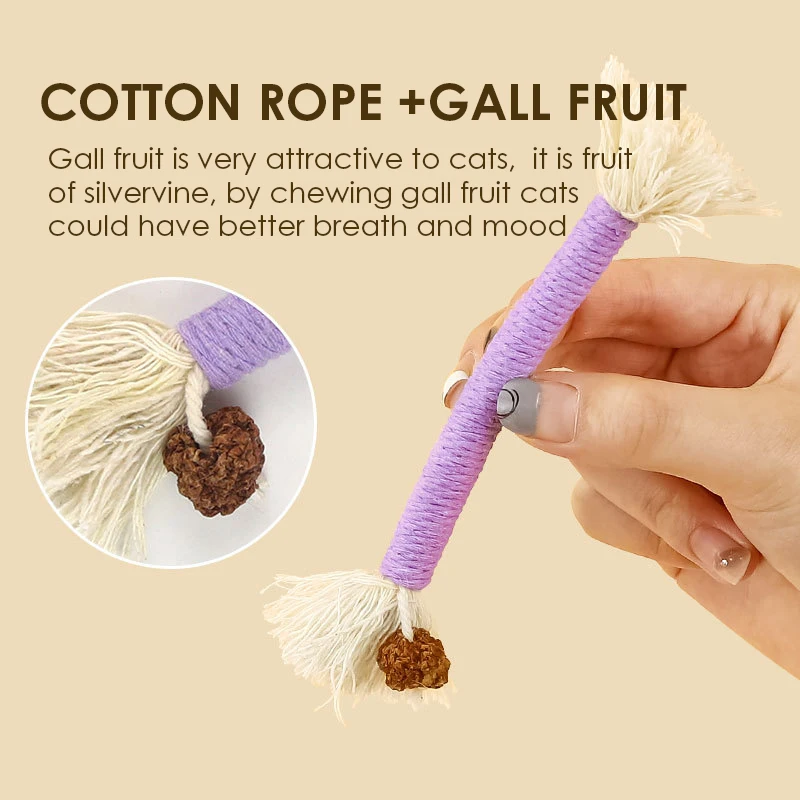 Cat Chew Toys Hand Knitting Molar Cotton Rope Toy Silvervine Cat Teaser Toy Clean Mouth Kitten Play Toy Pet Supplies Accessories