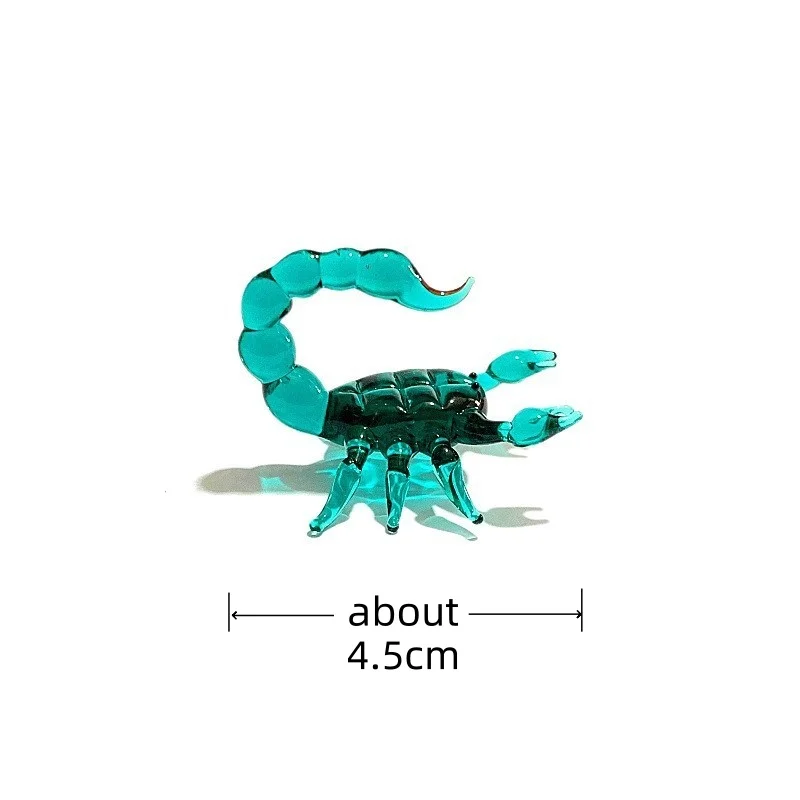 Handmade Simulation Mini Glass Scorpion Figurine Cute Animal Small Statue Home Desk Decor Collection