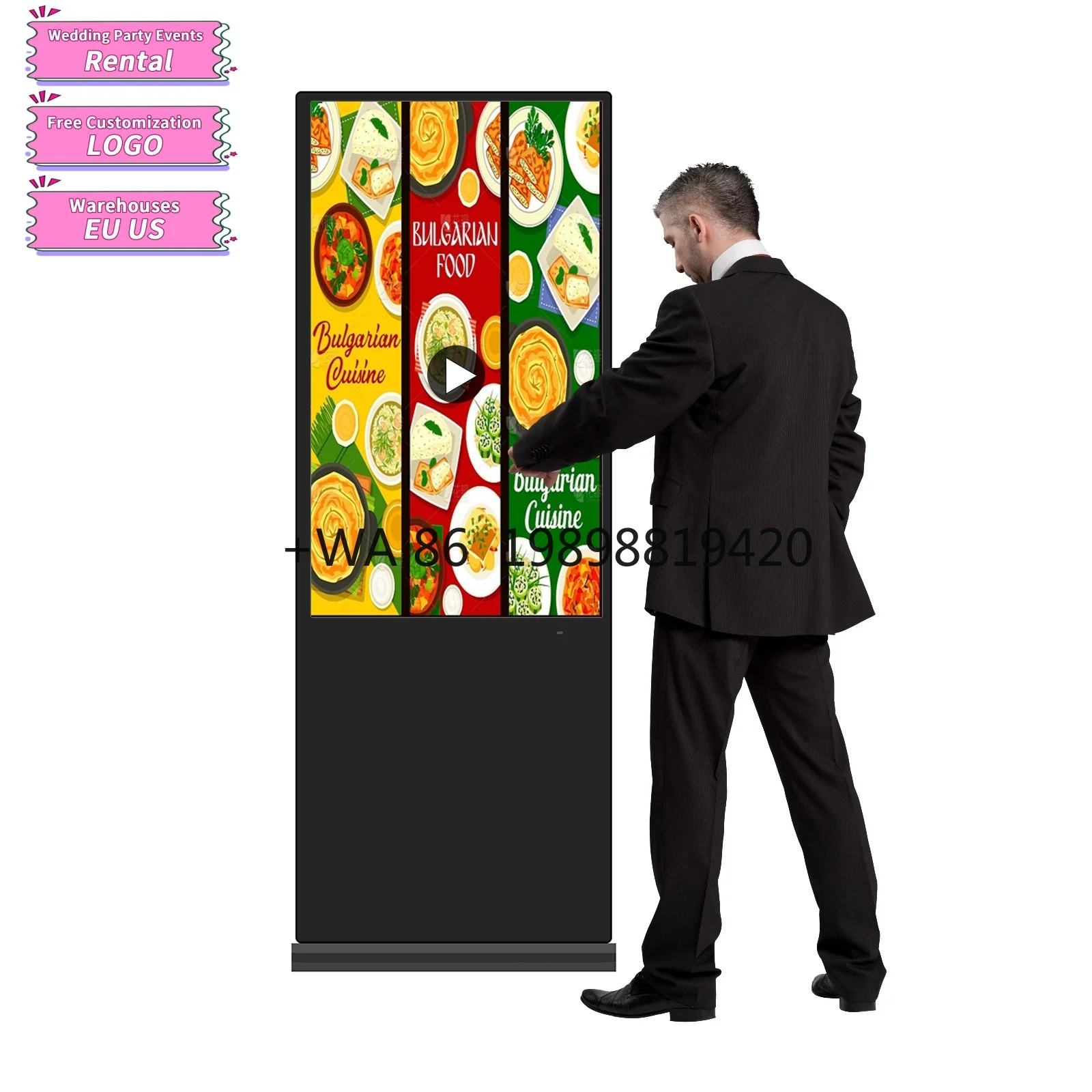 

Настраиваемый цифровой экран вывесок и дисплеев для использования в помещении, 43, 49, 55, 65 дюймов, умный киоск, вертикальный ЖК-дисплей, напольная реклама