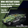 WW2 군사 독일 Sd.Kfz.251/1 모델 빌딩 블록, RM 제어 육군 하프 트랙 포병 트랙터 벽돌 장난감, 어린이 선물 1