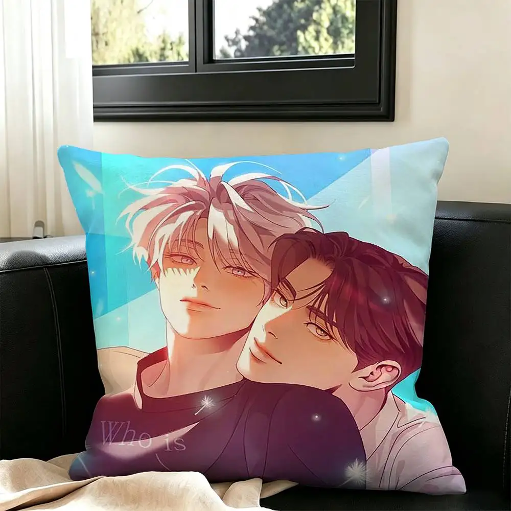 BL Drama Manhwa P-Pearl B-Boy  Pillow Case Square Double-Sided Sofa Cushion Cover Bedroom Bedside Pillow