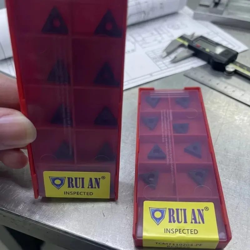 10pcs RUIAN OEM/ODM Turning Inserts TCMT110204 for CNC Machine Tools High Wear Resistance PVD/CVD Coated ISO9001