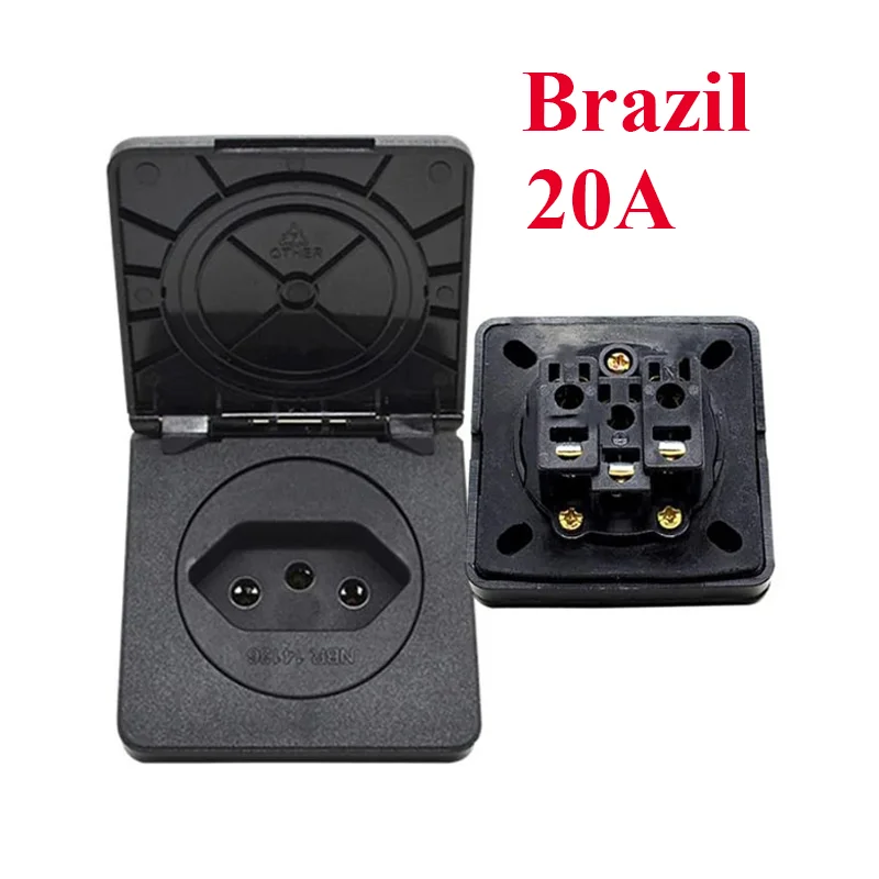 1 STKS Zwart Blauw 2 P + E Multifunctionele China VS UK Australië Nieuw-Zeeland EU Duitsland Frankrijk Zwitsers Brazilië Industriële Waterdichte Socket