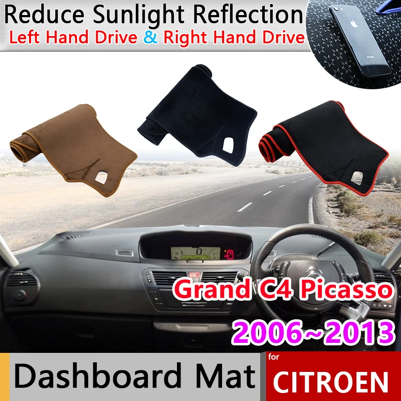 Dashboard Cover for Citroen Grand C4 Picasso SpaceTourer 2006~2013 Anti-Slip Mat Pad Sunshade Dashmat Protect Car Accessories