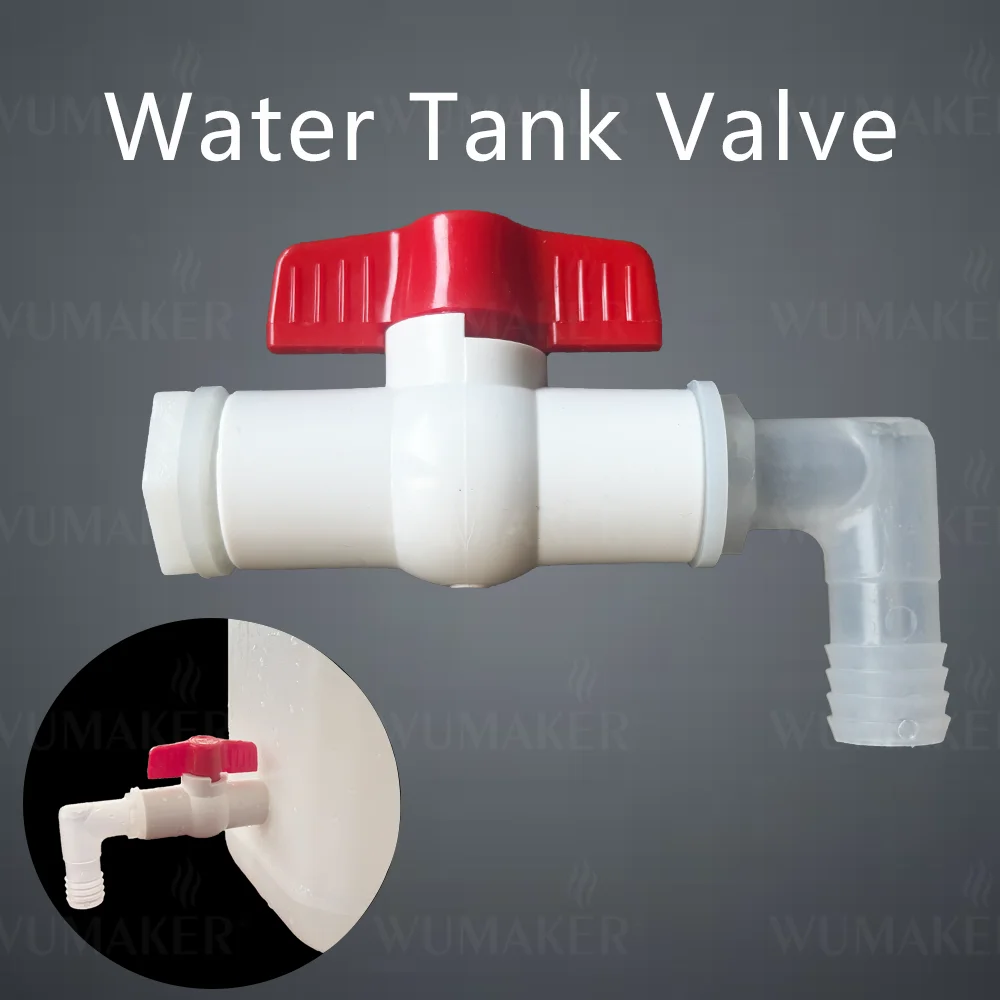 1 Set Water Tank Valve Drain Switch Hose Connector Flow Regulation Elbow G1/2 inch DN15 Thread Plastic Garden Irrigation Poultry