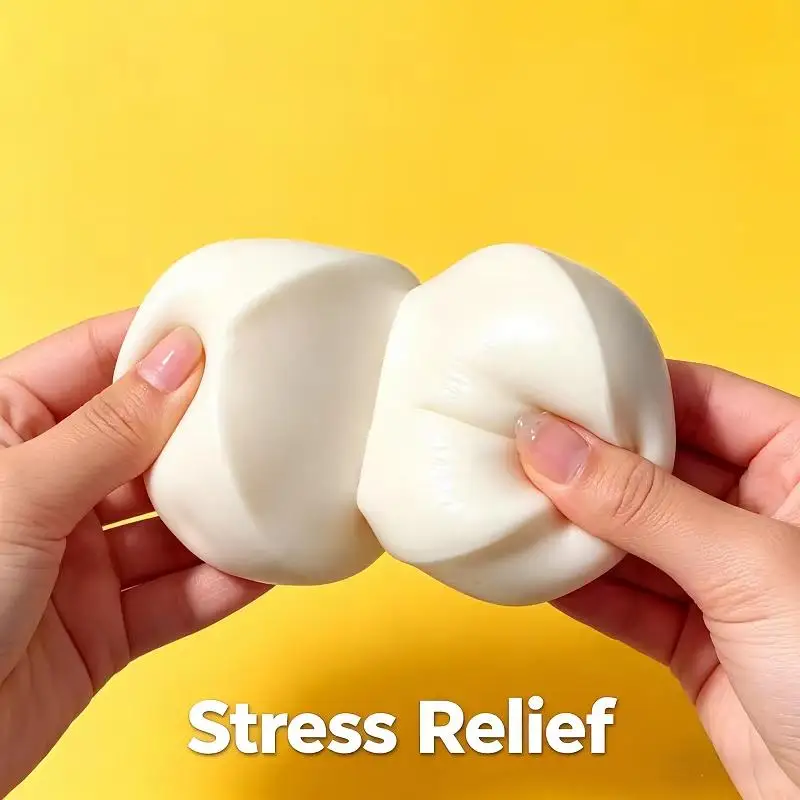 Milk Cake Squishy Squeeze Toy Soft Stress Relief Fidget 1Pcs Milky White Safe Material for Adults Desk Kids Daily Play