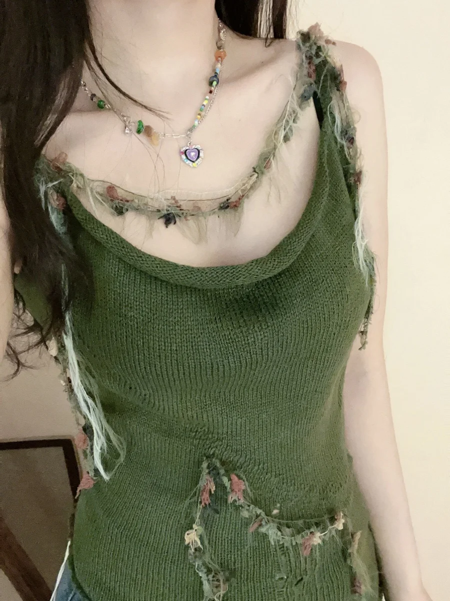 2025 New Fashion Women's Spring New Collection Light Spring Series Transparent Without Decoration Knitted Top Tank Top Wh9