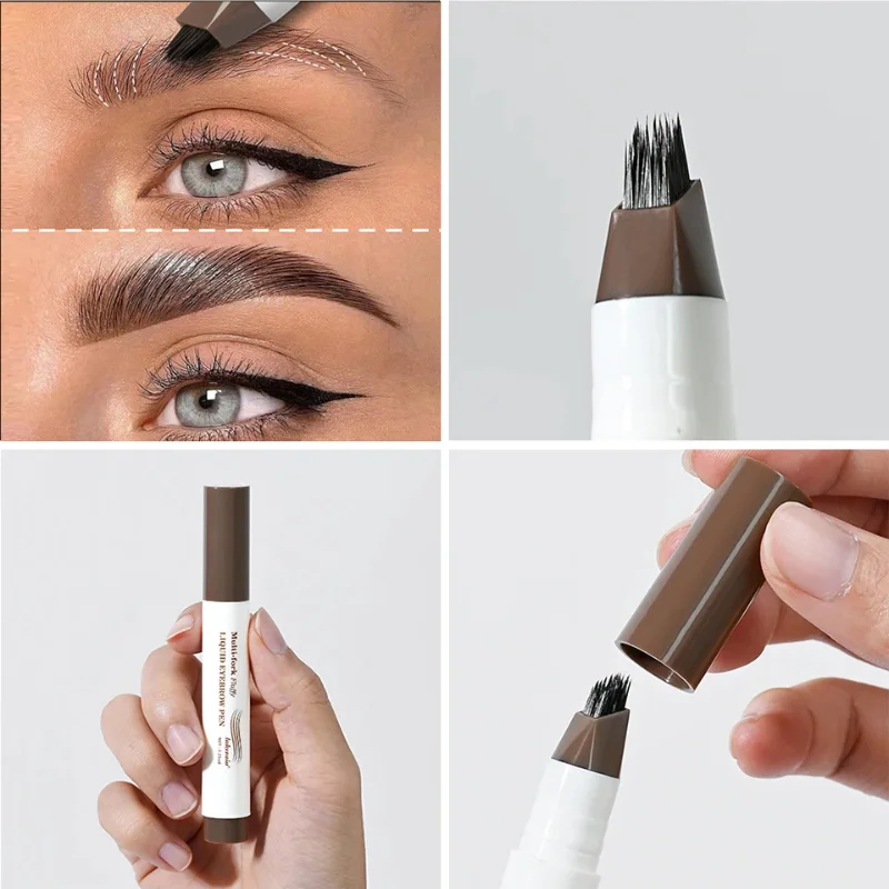 4D Microblading Eyebrow Pen With Forks Tip Long Lasting Waterproof Eyebrow Tattoo Pencil For Eyebrow Tattoo Makeup