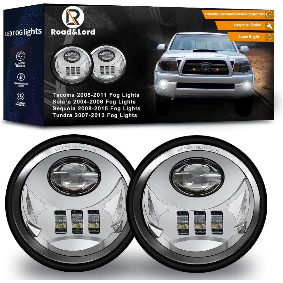 

Светодиодные противотуманные фары для Tacoma 2005-2011, Tundra 2007-2013, Solara 2004-2006, Sequoia 2008-2015 — более яркие противотуманные фары, фары для вождения в тумане