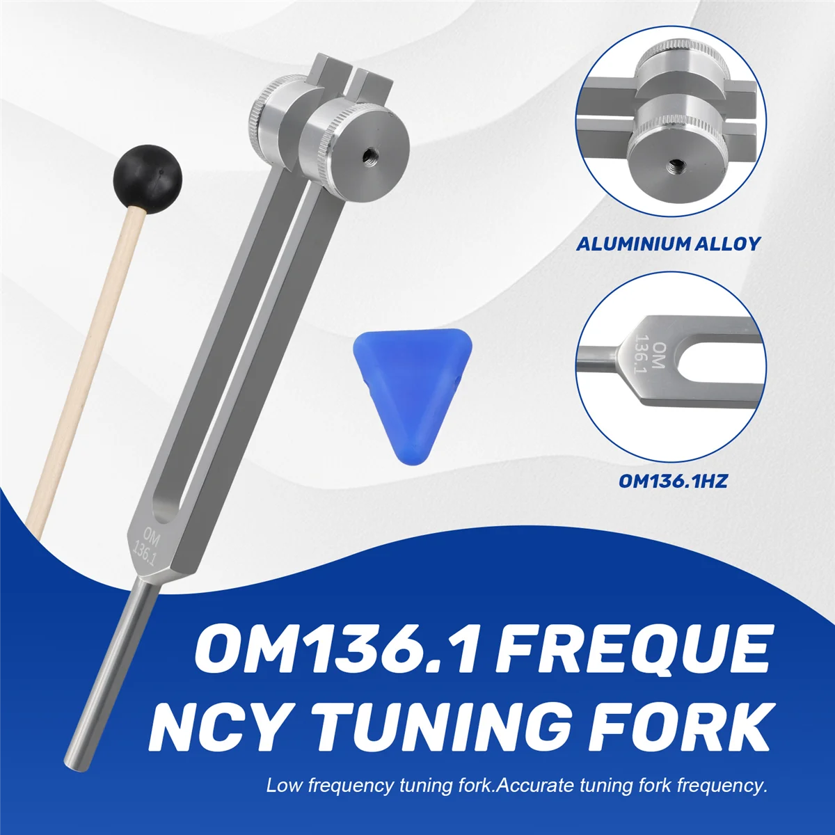 OM136.1Hz Aluminum Alloy Musical Tuning Fork Instrument Kit for Sound Healing Sound Vibration Tools