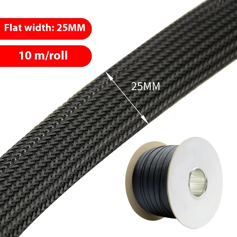 

10 m Cable Sleeve 3/4/6/8/10/12/14/16/50mm Insulated Braided Sleeving Data line protection Wire Cable Flame-retardant PET tube