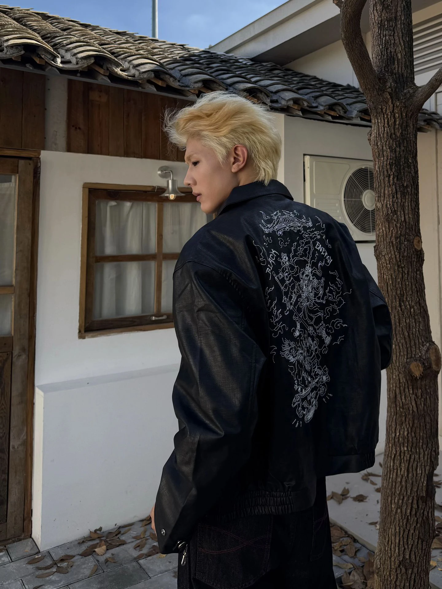 

K Sle Cleanfit Американский джет из искусственной кожи, мужская осенне-зимняя тяжелая вышивка, уникальный дизайн, модная верхняя одежда