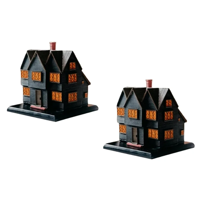F-F Salems Witch House Incense Burner Massachusetts Witch House For Halloween Christmas Vacation Ornament Incense Burner