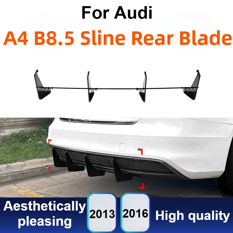 

For Audi A4 B8.5 S-Line 2013-2016 Rear Diffuser Lip Spoiler Blade Splitter Kit Car Bumper Body Trim Exterior Modification Parts